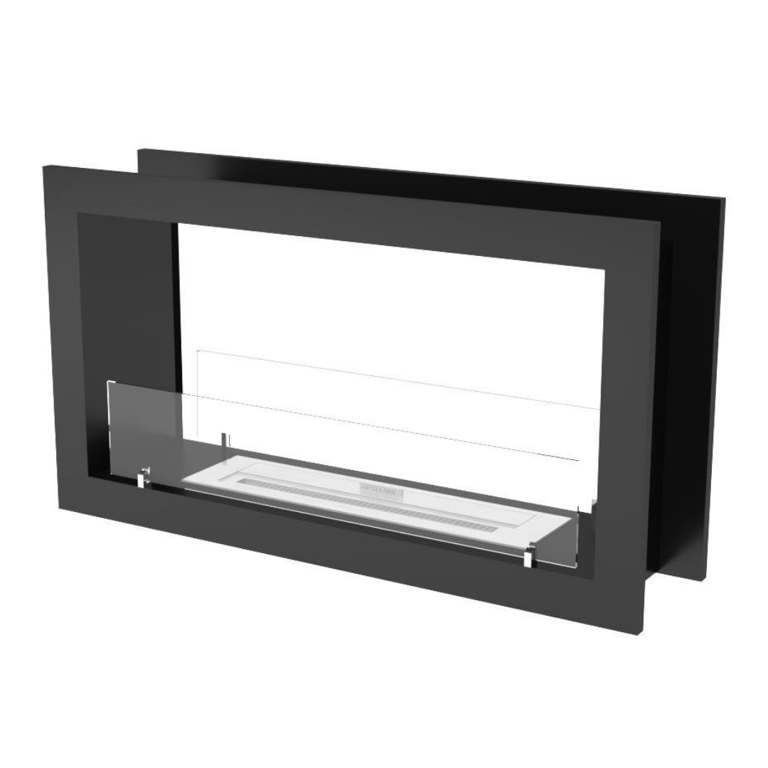 Korflame Çift Taraflı 100 Cm Bioetanol Bacasız Şömine