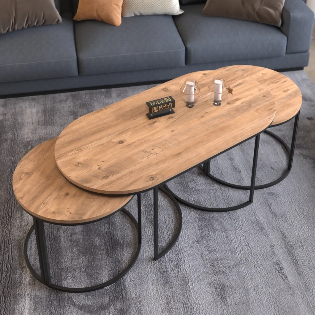 Gold Falez Dolunay 3'lü Set Ceviz