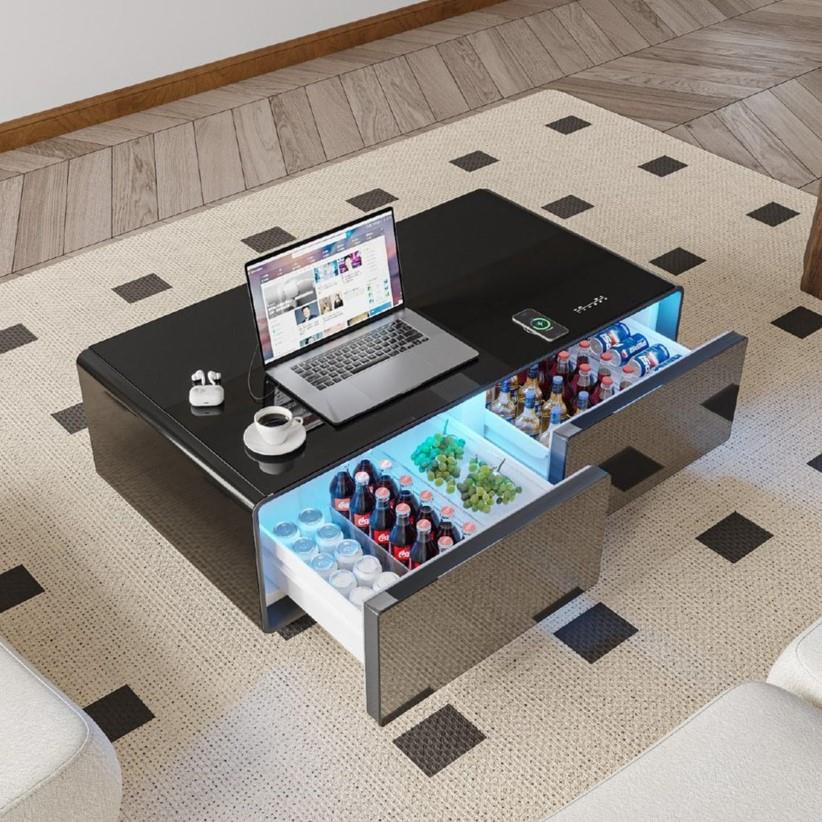 Mars&Hars SCT135S Kompresörlü Akıllı Sehpa Buzdolabı Bluetooth Haparlör-Siyah Renk