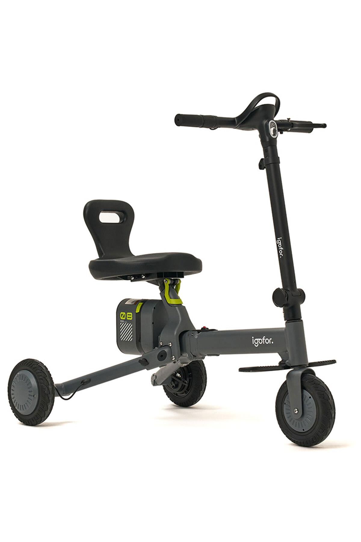 Igofor 3 Tekerlekli Katlanabilir Elektrikli Oturulabilir Scooter Gri
