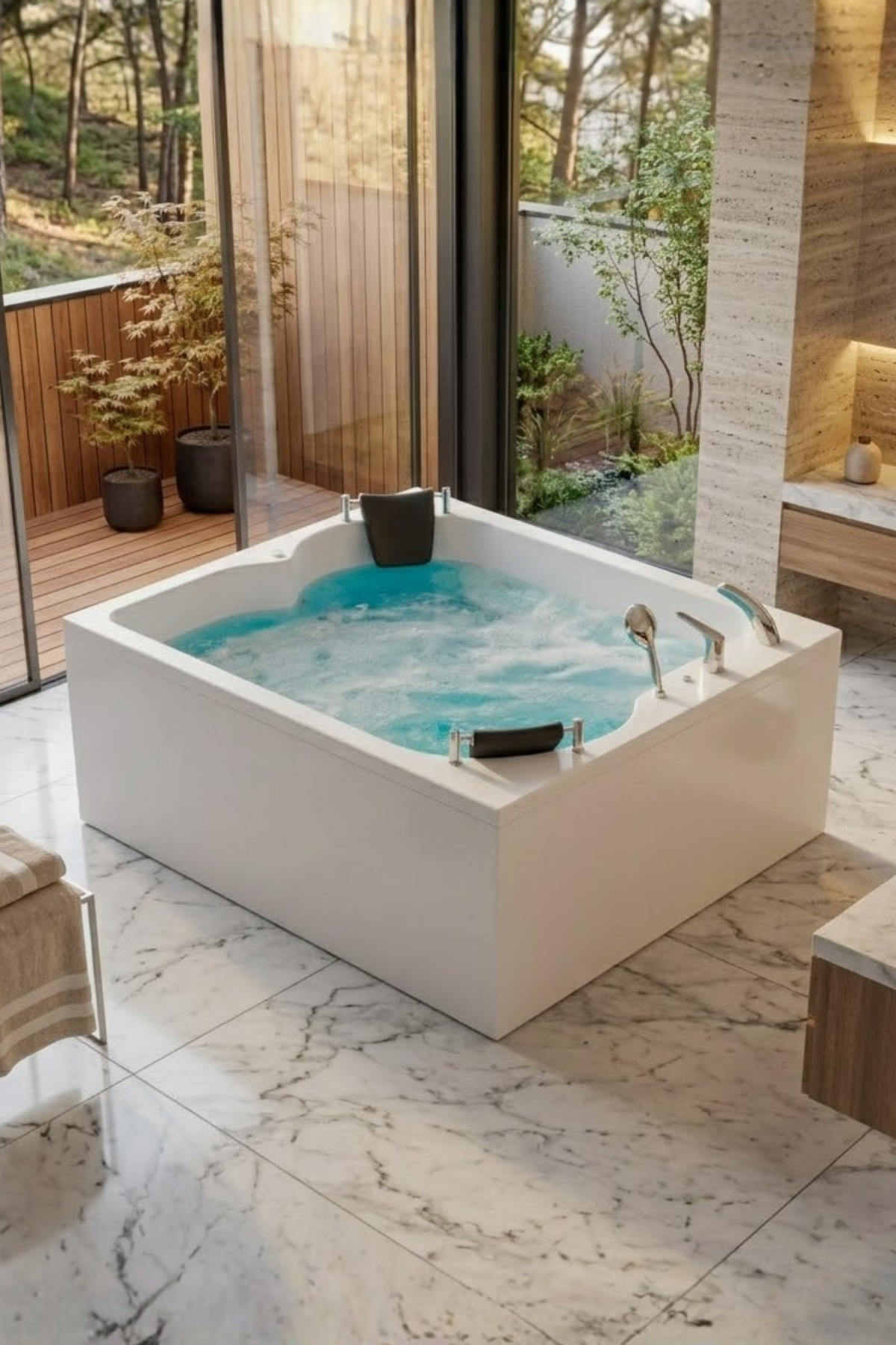 Kuntbay 130 x 150 H 60 Çift Kişilik Dikdörtgen Jakuzi