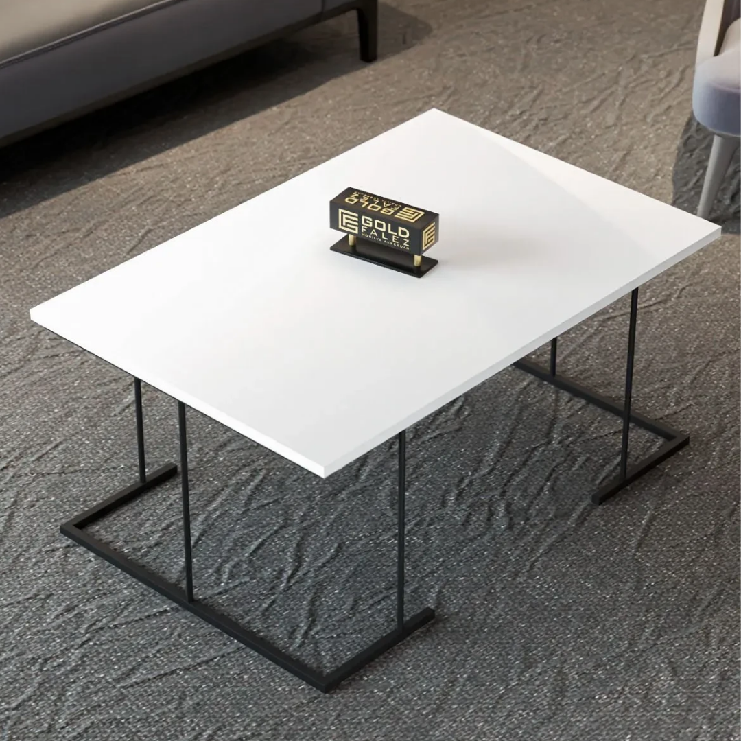 Gold Falez Solo Orta Sehpa Beyaz