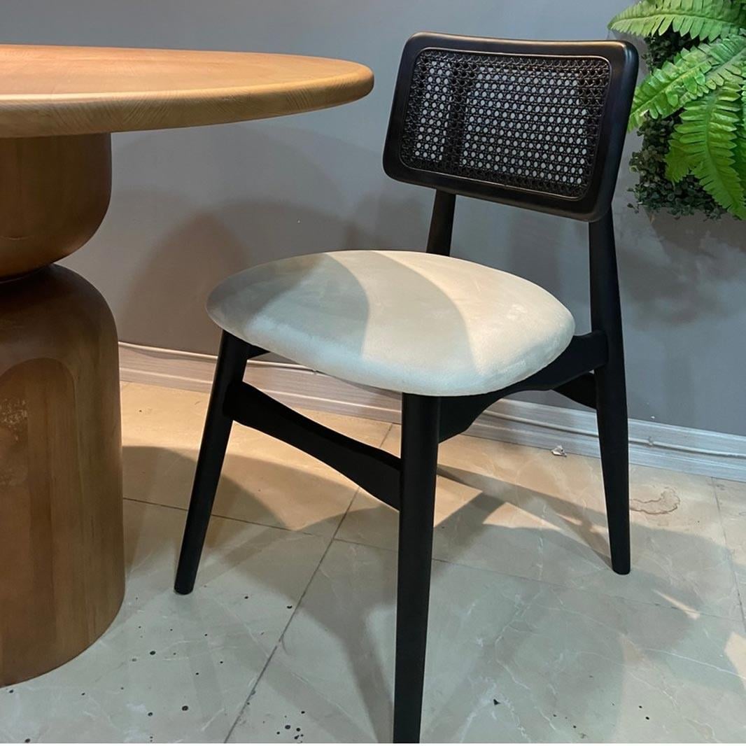 Reyo Ahşap Yemek Odası Sandalyesi, Modern Sandalye, Doğal Hazeran Sandalye Siyah