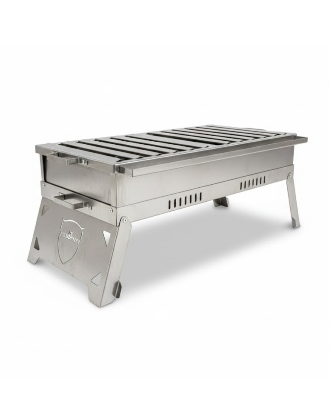 Zs Hermanos HKM03 50x25cm Çantalı Paslanmaz Krom Katlanır Mangal Oluklu Izgara