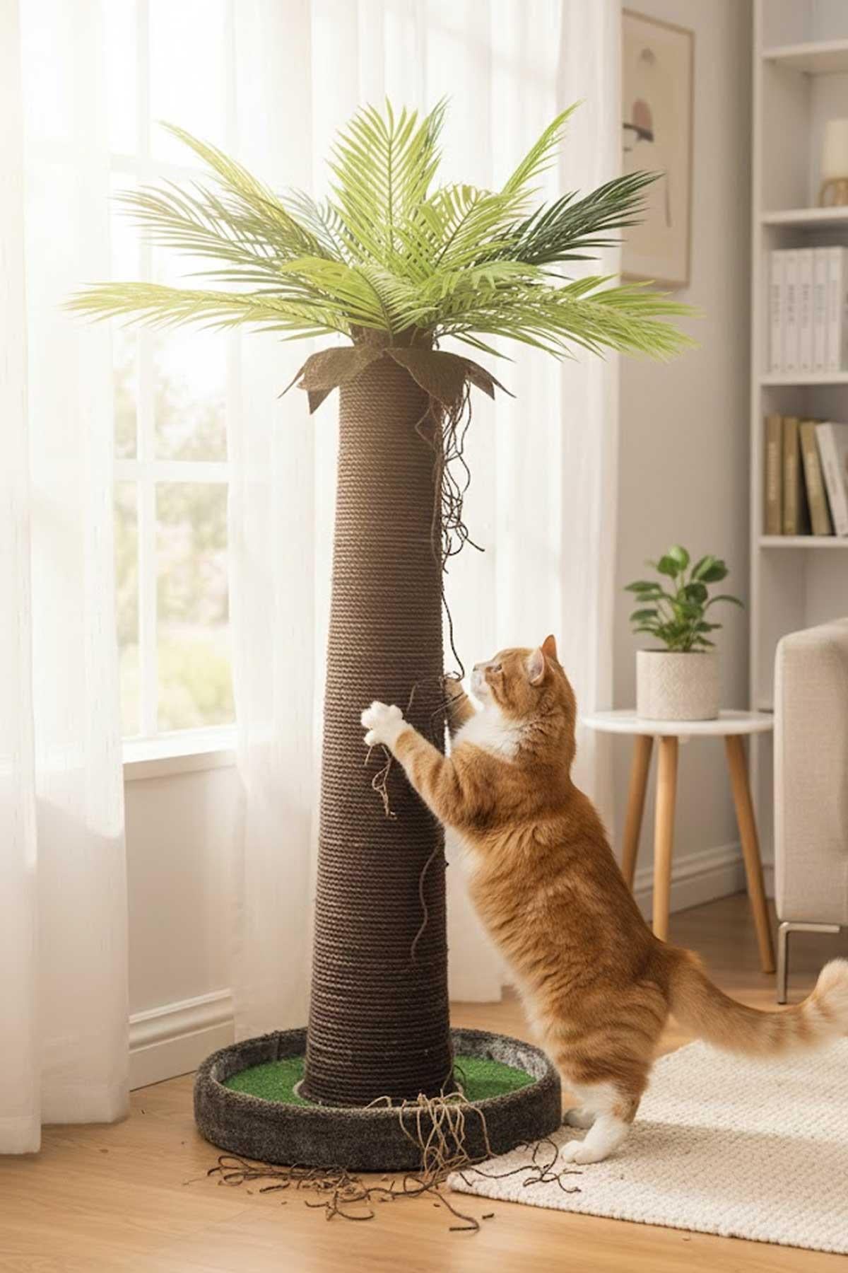 Lotus Pet Design Işıklı Palmiye Kedi Tırmalaması