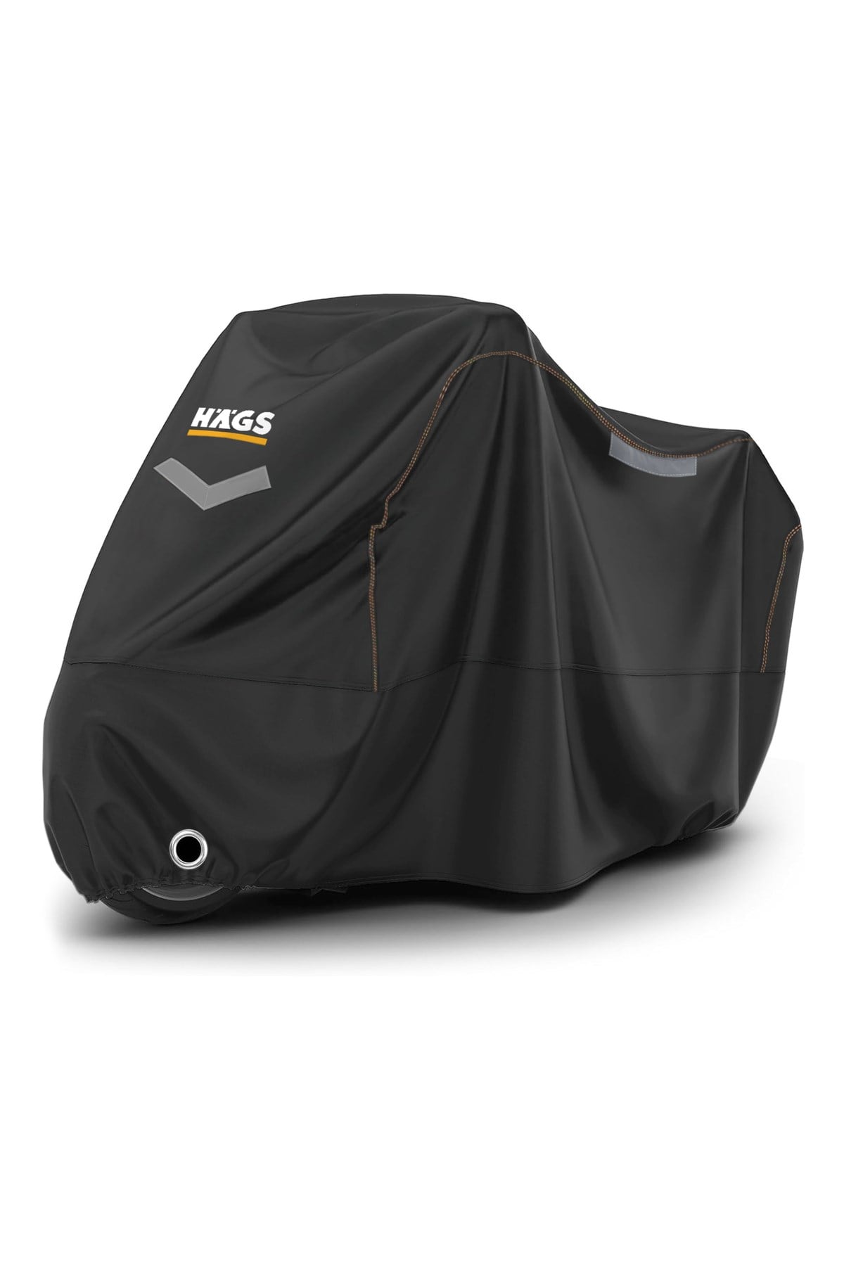 Haegs Motosiklet Brandası, Motor Kılıfı, Örtüsü Dış Mekan Motosiklet Örtüsü Su Geçirmez, Rüzgar, Toz Geçirmez, Motor Scooter Garaj Brandası, Kışa Dayanıklı L 220x95x125 cm - Siyah