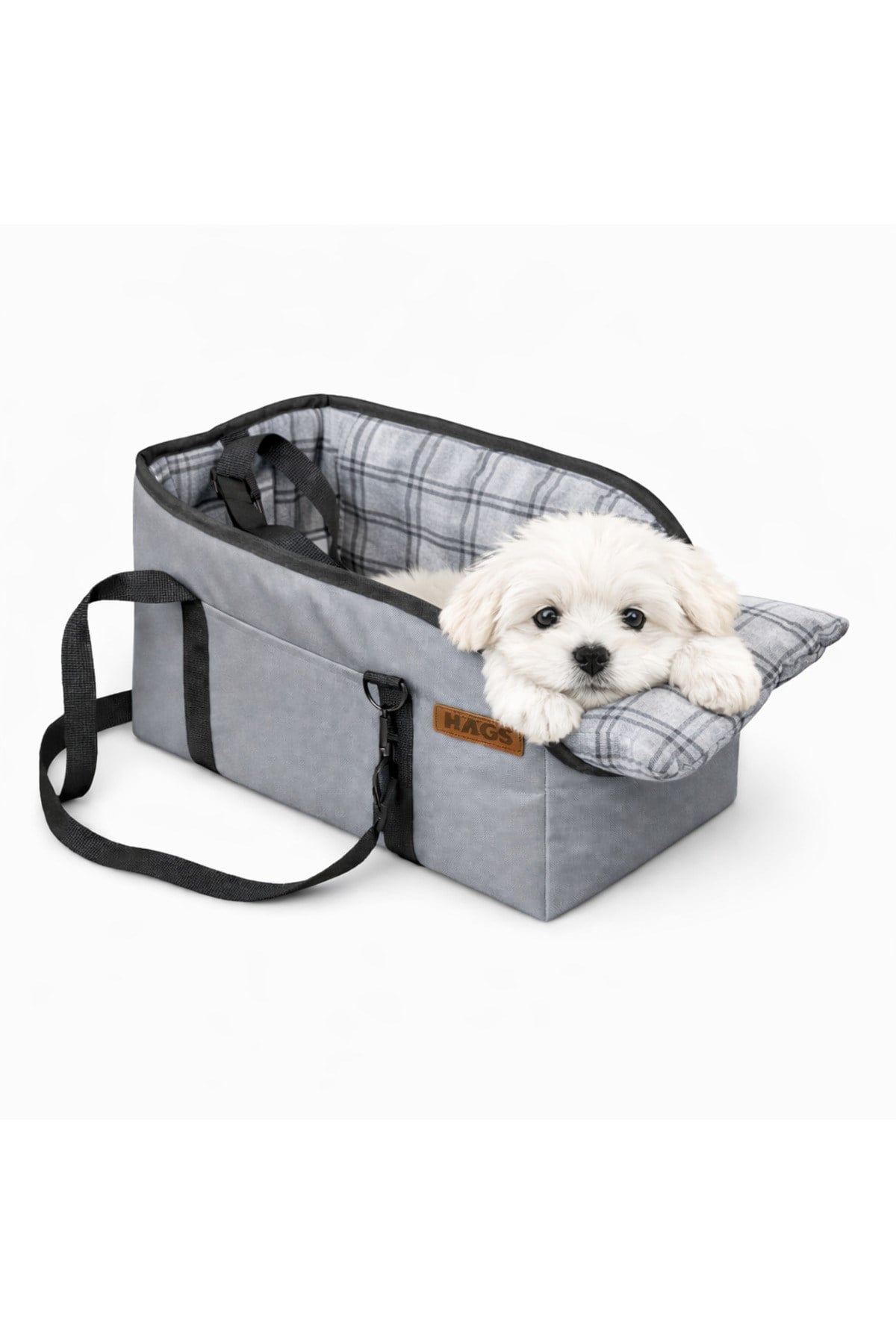 Haegs Araç Konsol Üstü Köpek Koltuğu, Köpek Taşıma Çantası, Küçük Köpekler İçin Taşınabilir Köpek Yatağı, Kol Dayama Yeri Olan, Yumuşak Minderli, Evcil Hayvan Araba Koltuğu, Gri - Gri
