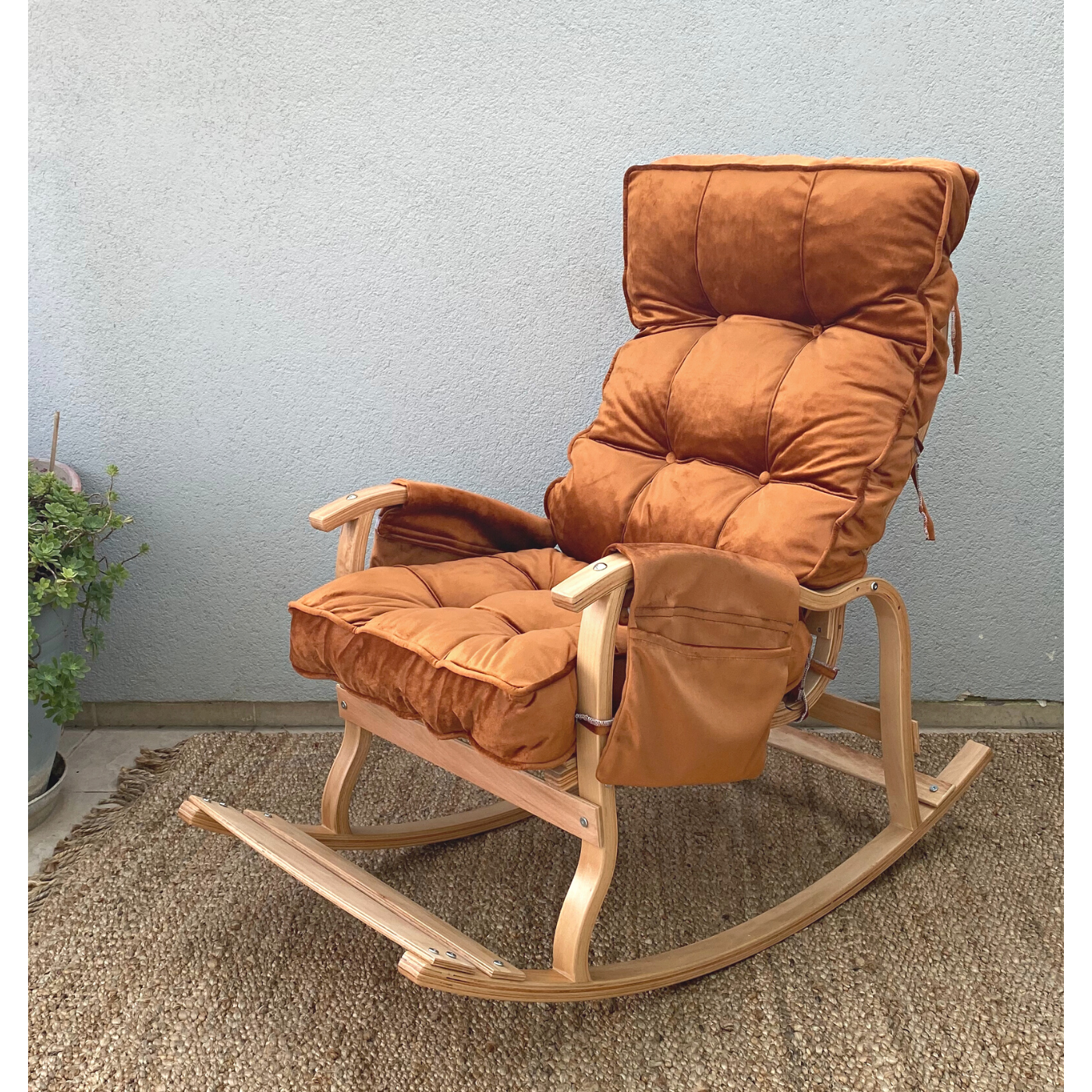 Reyo Mykonos Lüx Kapitoneli Sallanan Sandalye / Tv Koltuğu Babyface Kiremit 