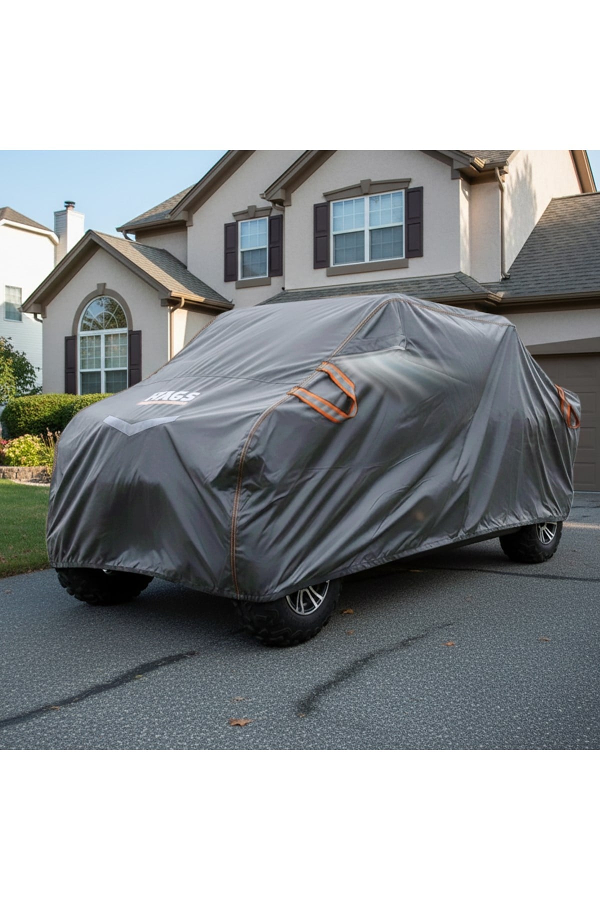 Haegs UTV Brandası, UTV Koruma Kılıfı, Örtüsü, Ağır Hizmet Tipi, Su Geçirmez, 4 Mevsim Koruma, Tek Sıra Koltuklu 2-3 Kişilik UTV için (M-350-175-180cm) Gri
