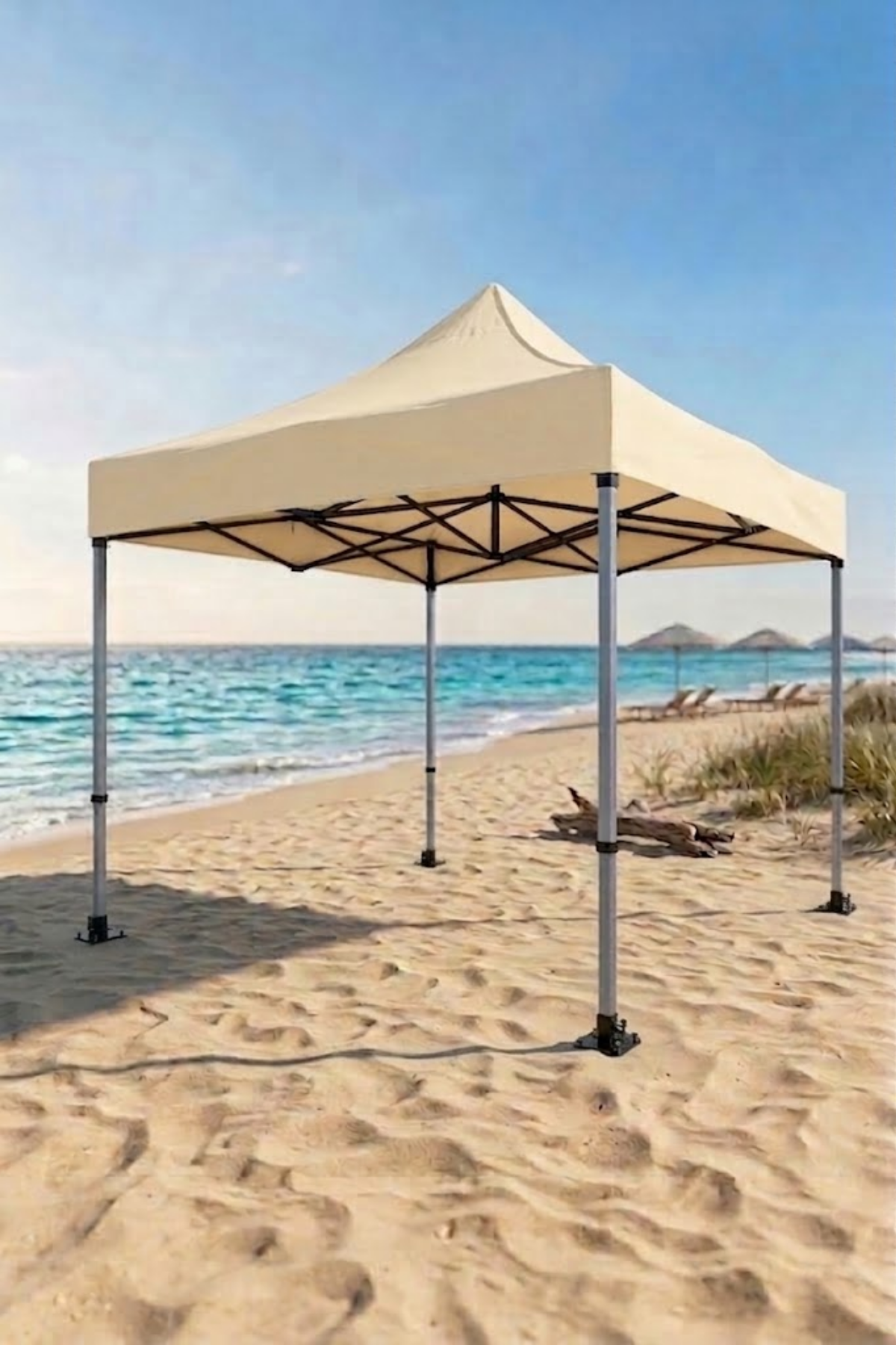 Reyo 3×3 Bagaj Boy Premium Krem Katlanır Çardak (115cm) 