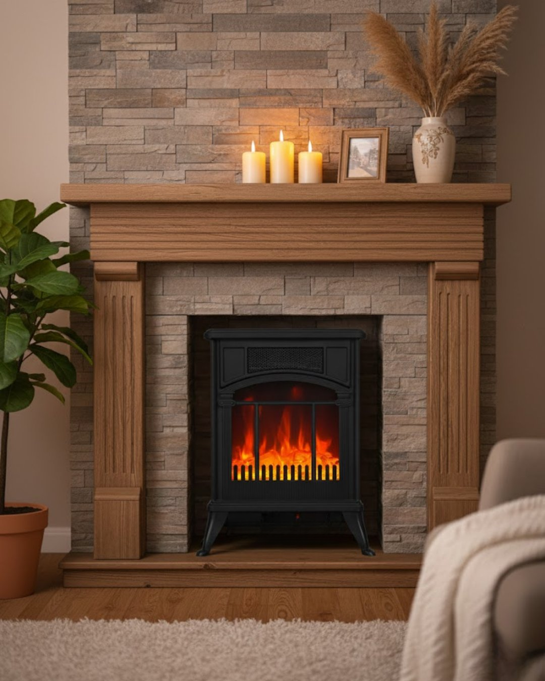 Reyo Stove Asur 1900W Ayaklı Elektrikli Şömine