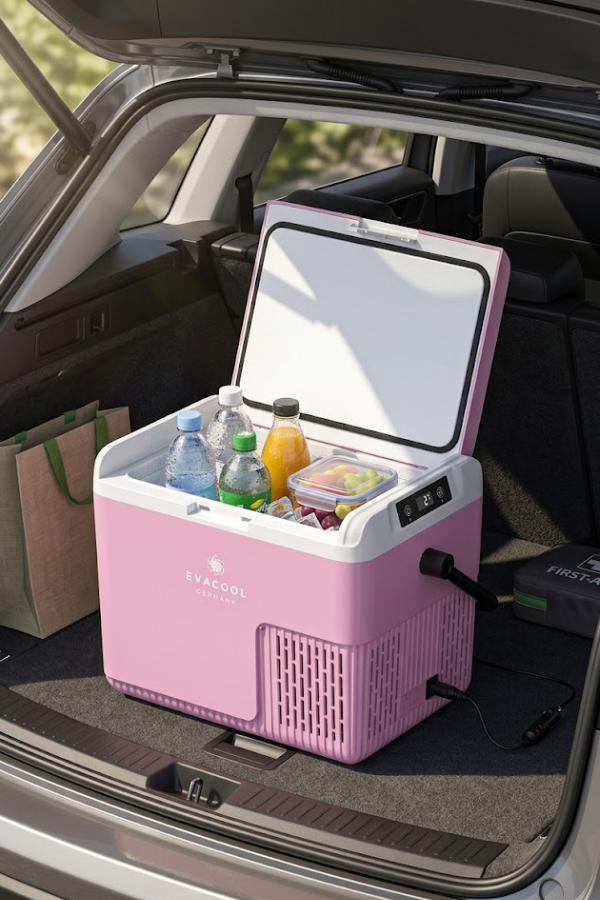 Evacool EVAG20 12/24V Pembe 18 Litre Kompresörlü Oto Buzdolabı