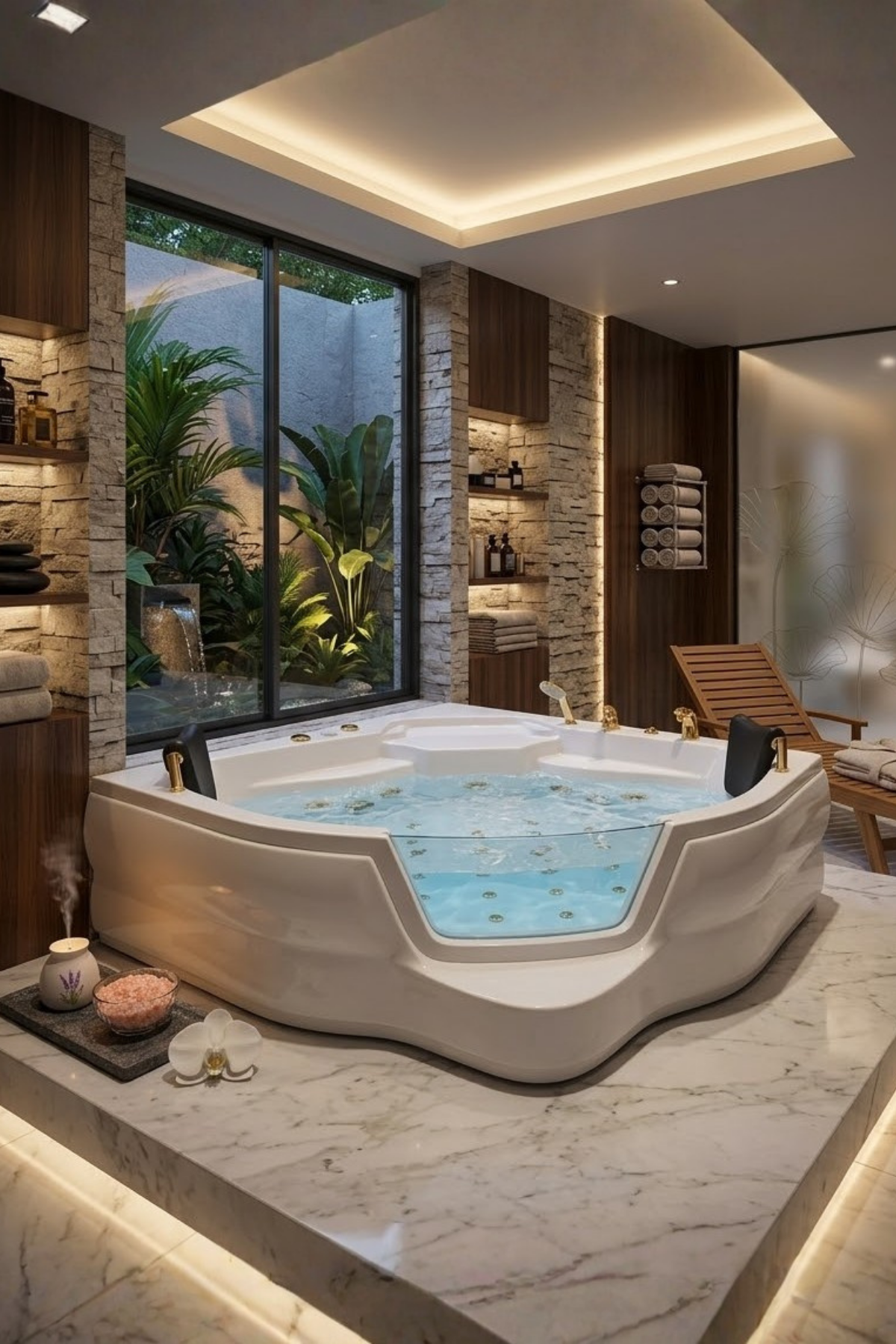 Kuntbay 151 x 151 H 65 Köşe Oval Camlı Jakuzi