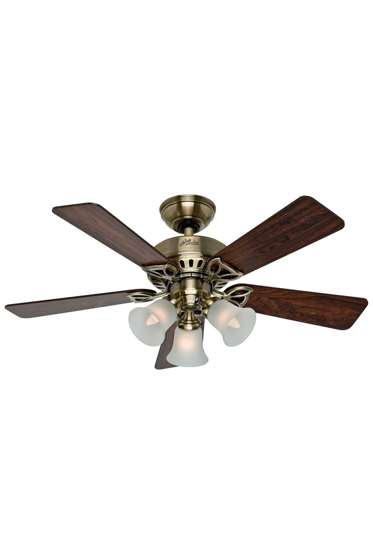 Hunter Fan Beacon Hill Antik Pirinç 107 Cm Aydınlatmalı Tavan Vantilatörü