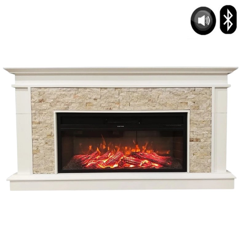 Dlc 1162S Doğaltaş 1800 Watt Bluetooth ve Ses Efektli Dekoratif Elektrikli Şömine