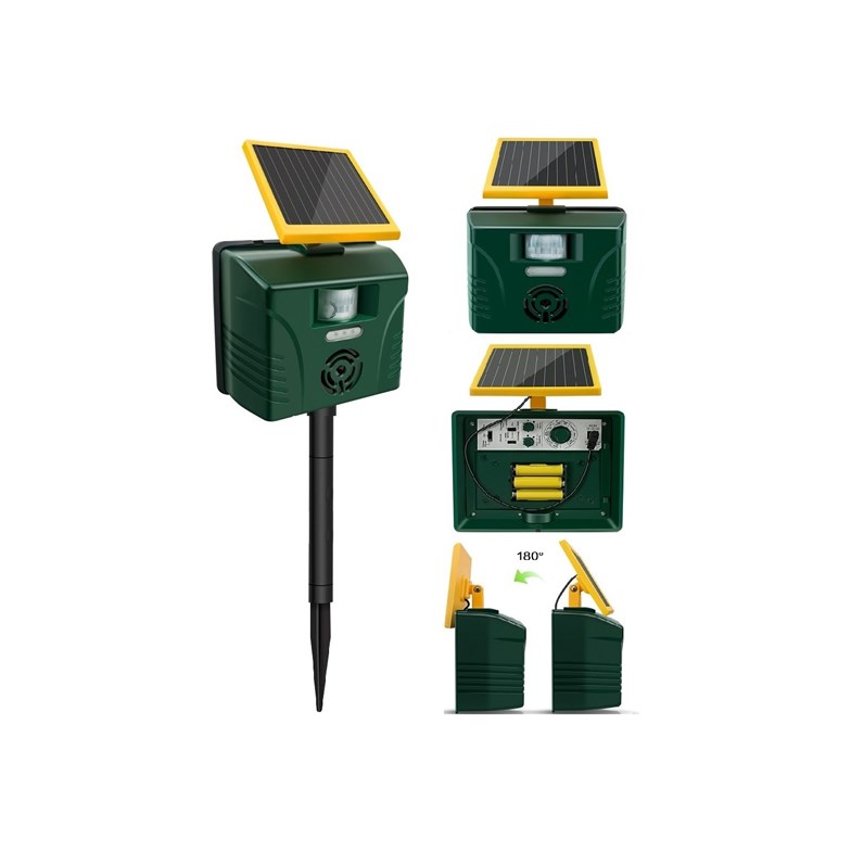 Dualpest An-B040 Güneş Enerjili ve Pilli Kedi Köpek Kuş Tilki Sansar Domuz Tavşan Kovucu