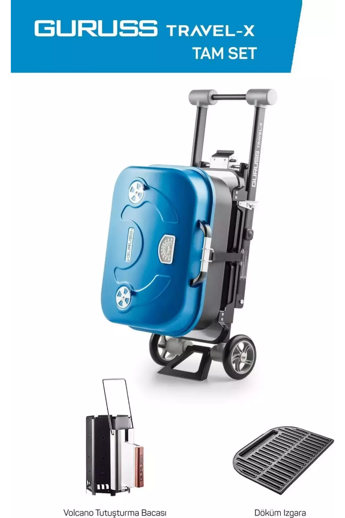 Guruss Travel-x Taşınabilir Mangal Tam Set Mavi