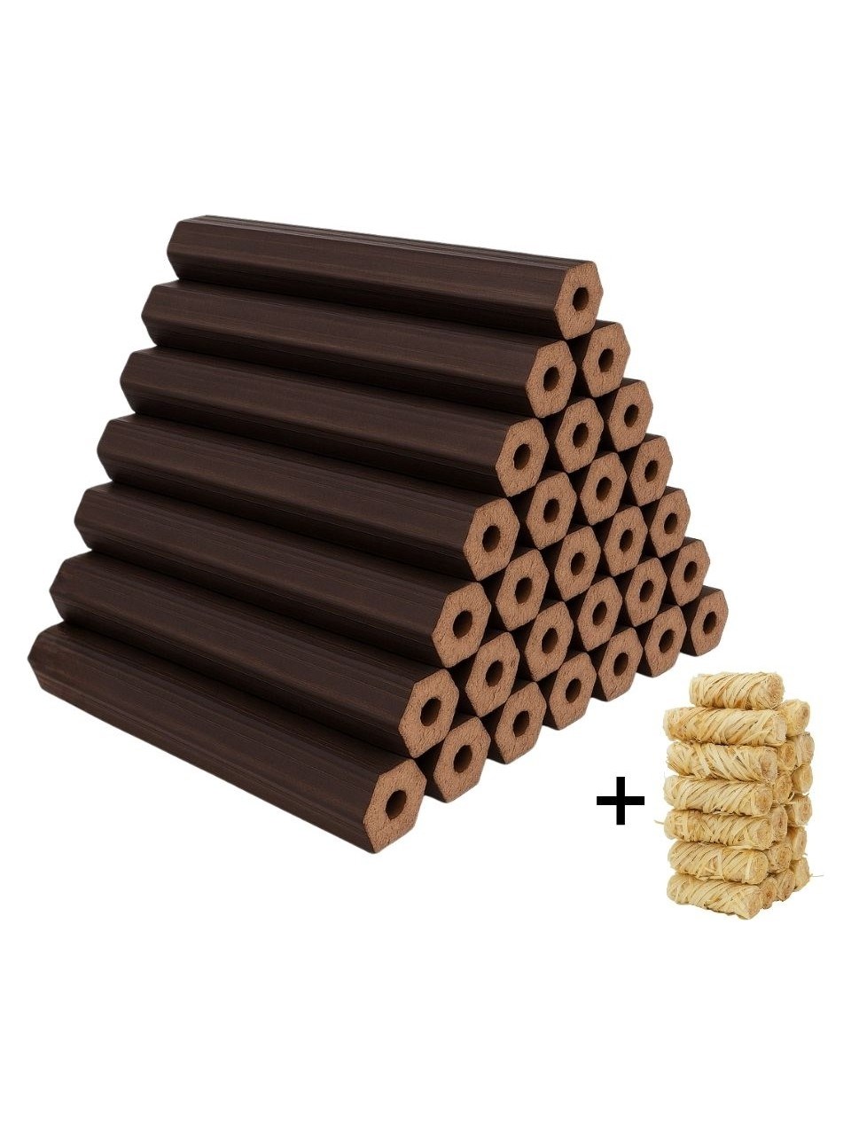 Outdoven Ecolog Katkısız Sıkıştırılmış %100 Kayın Briket Şömine ve Kamp Odunu - 20KG