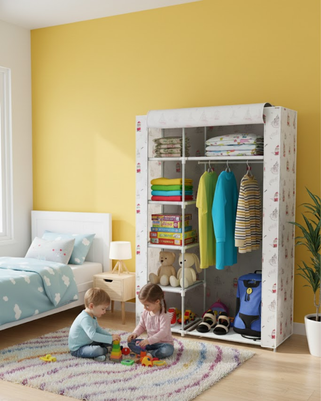 Reyo Teknor Tek Yandan Raflı Plastik Borulu Bez Dolap