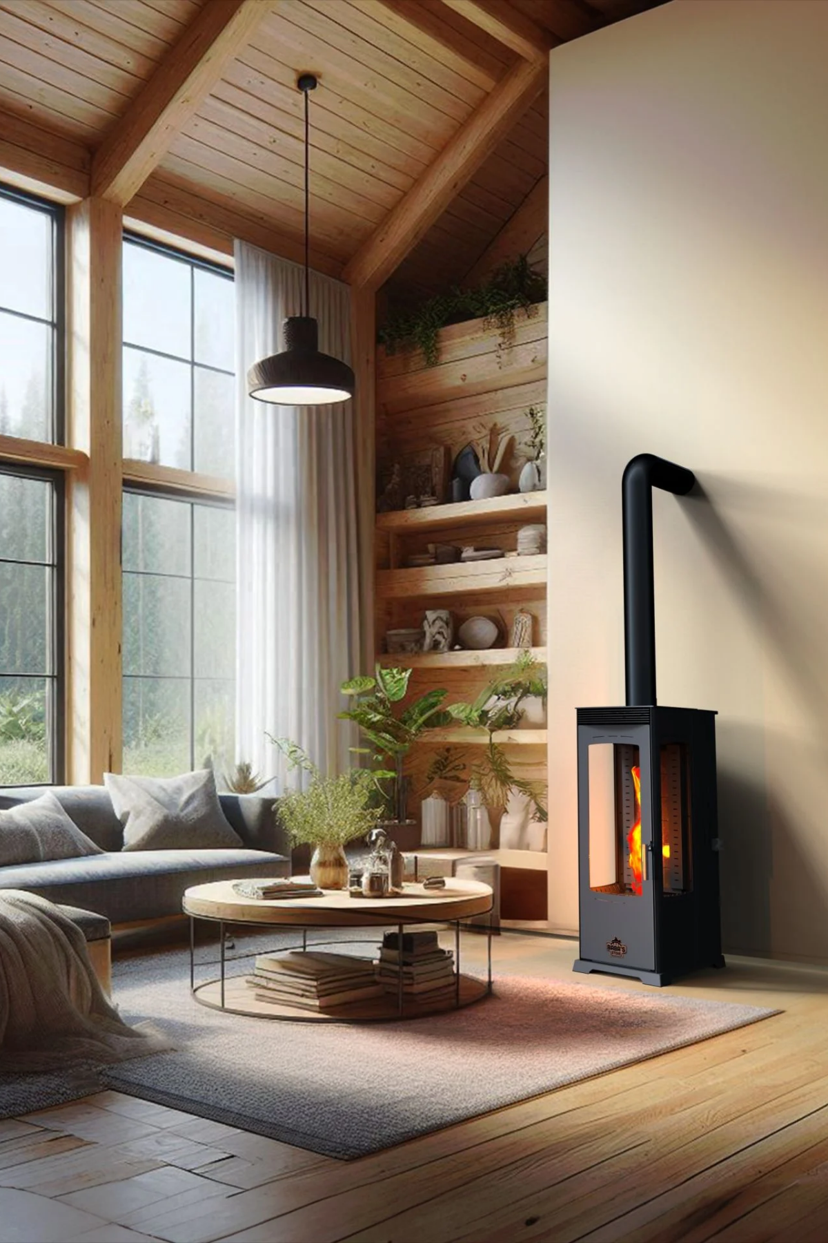 Baba's Stove Flame Plus Fan 12KW Plus Pelet ve Odun Sobası