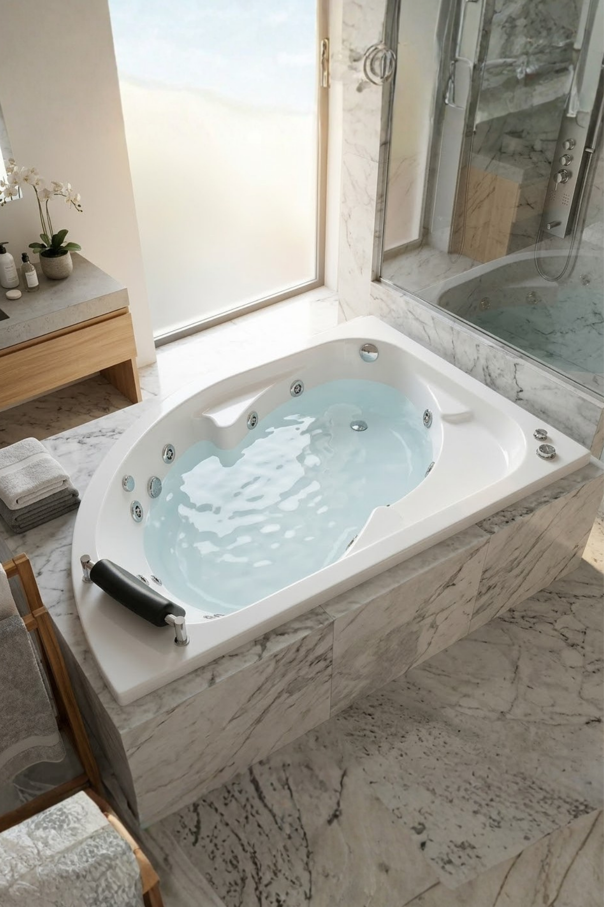 Kuntbay 110 x 160 H 55 Asimetrik Tek Kişilik Jakuzi