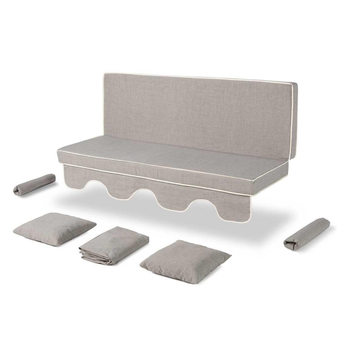 Erinöz Salıncak Minder Kılıf Takımı 3 Kişilik (Süngersiz) - Kırçıllı Gri