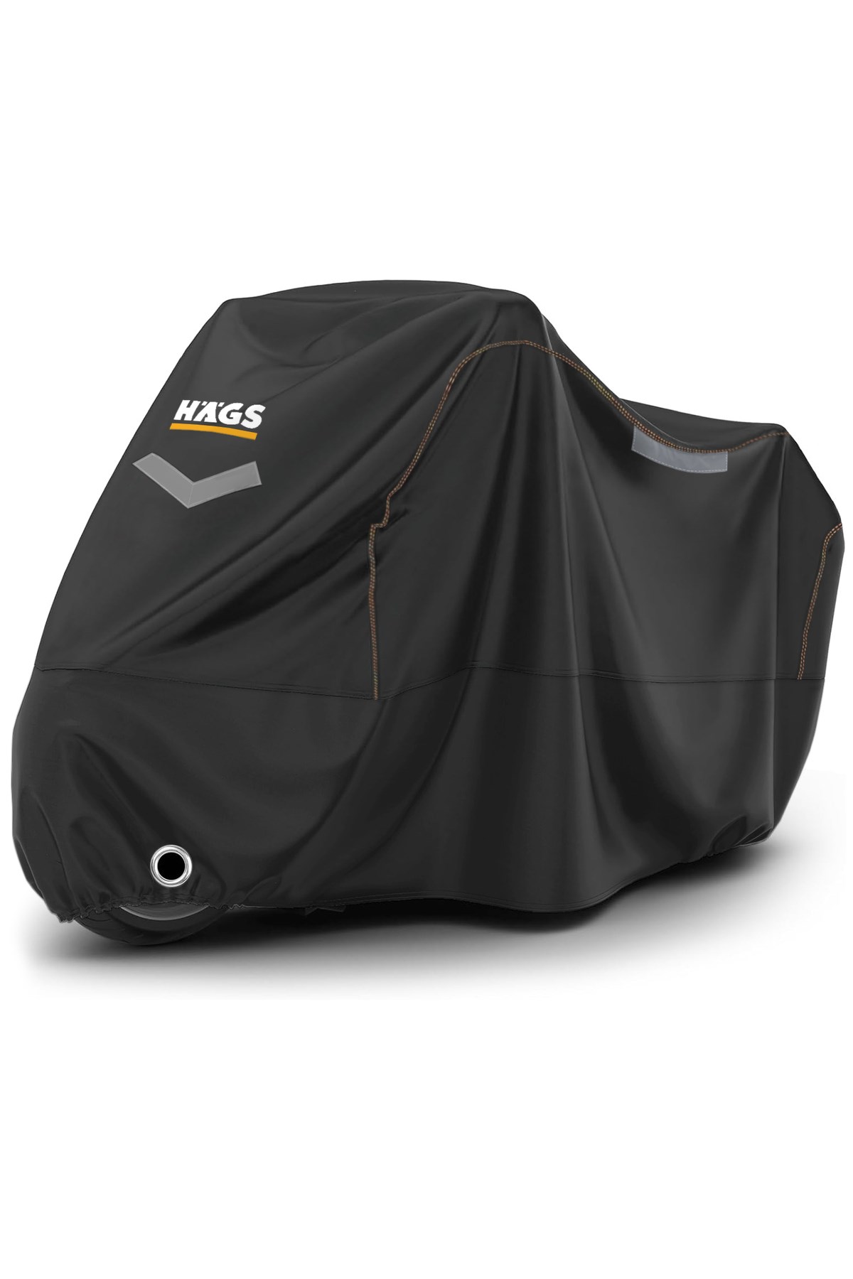 Haegs Motosiklet Brandası, Motor Kılıfı, Örtüsü Dış Mekan Motosiklet Örtüsü Su Geçirmez, Rüzgar, Toz Geçirmez, Motor Garaj Brandası, Kışa Dayanıklı XXL 265x105x125 cm - Siyah