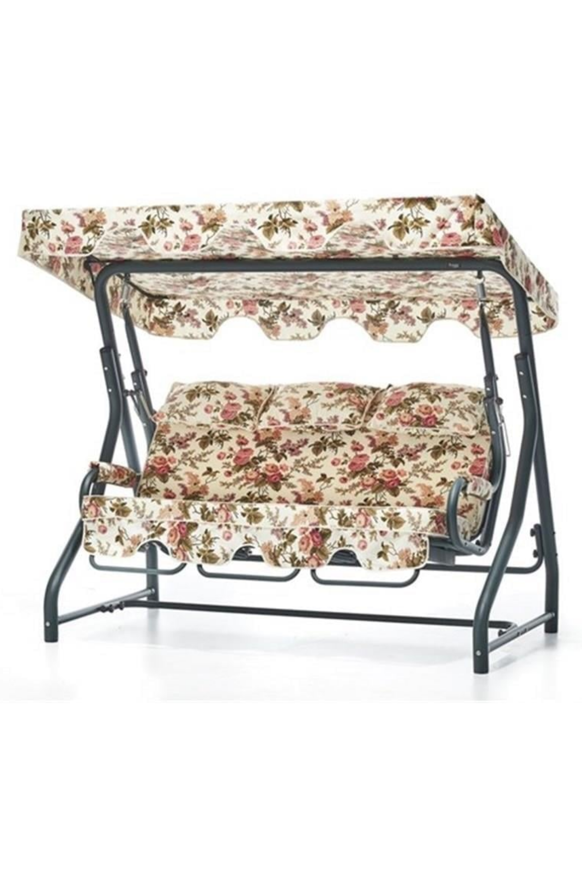 Erinöz Salvia 3 Kişilik Bahçe Balkon Teras Salıncağı - İngiliz Gülü