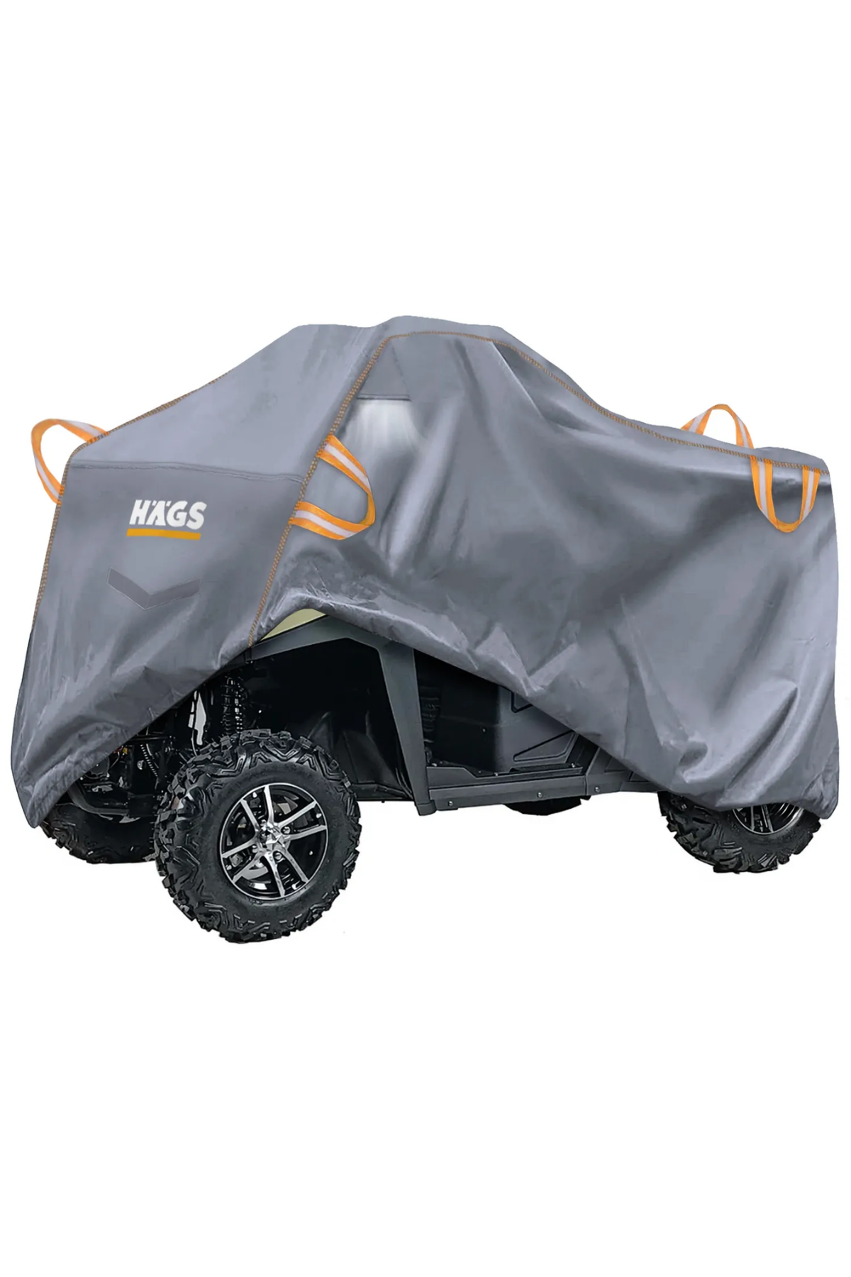 Haegs UTV Brandası, UTV Koruma Kılıfı, Örtüsü, Ağır Hizmet Tipi, Su Geçirmez, 4 Mevsim Koruma, Çift Sıra Koltuklu 4-6 Kişilik Plus UTV için (XL-420-175-190cm) Gri