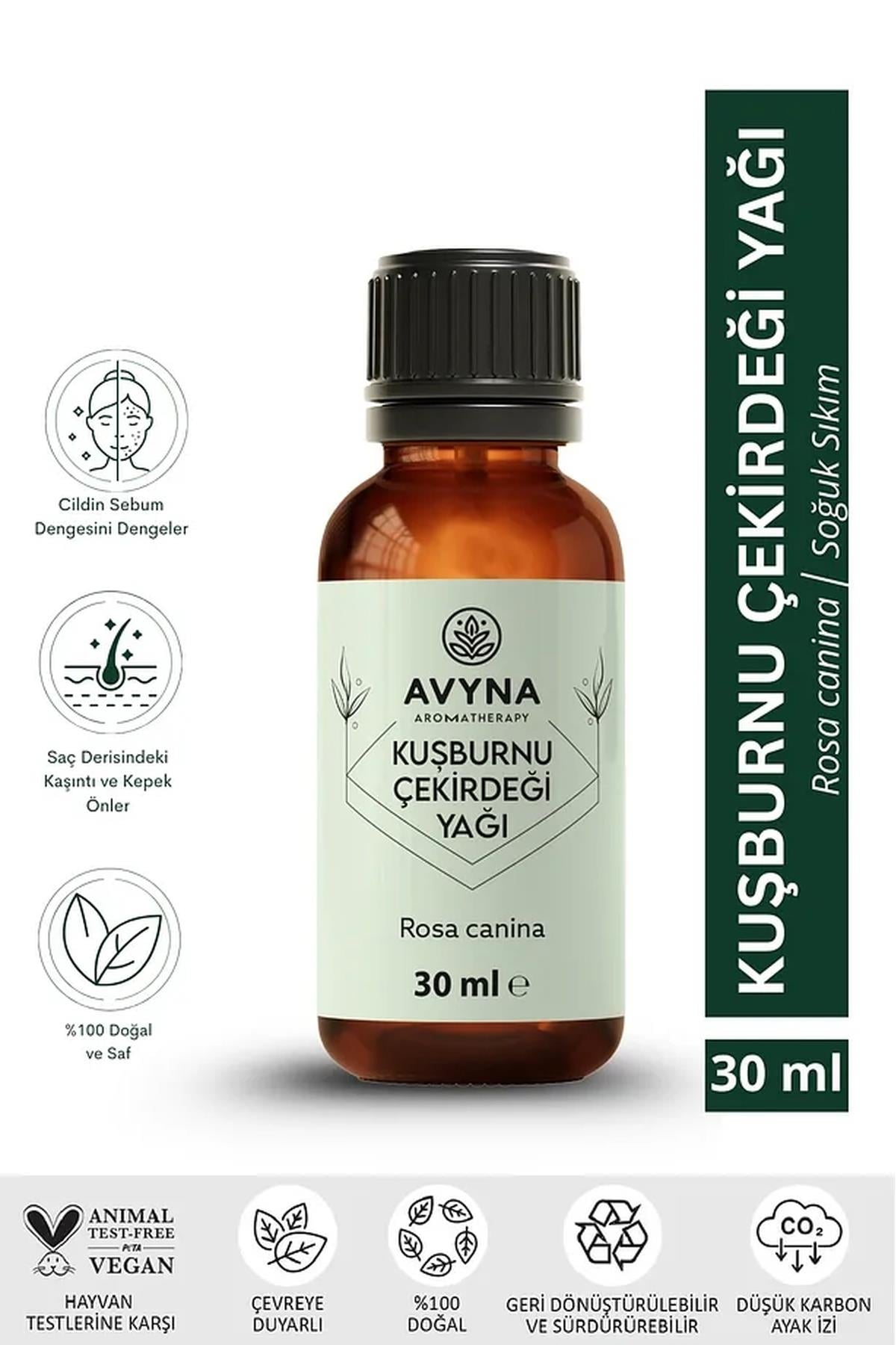 Avyna Kuşburnu Çekirdeği Yağı 30 ml Soğuk Sıkım %100 Saf ve Doğal