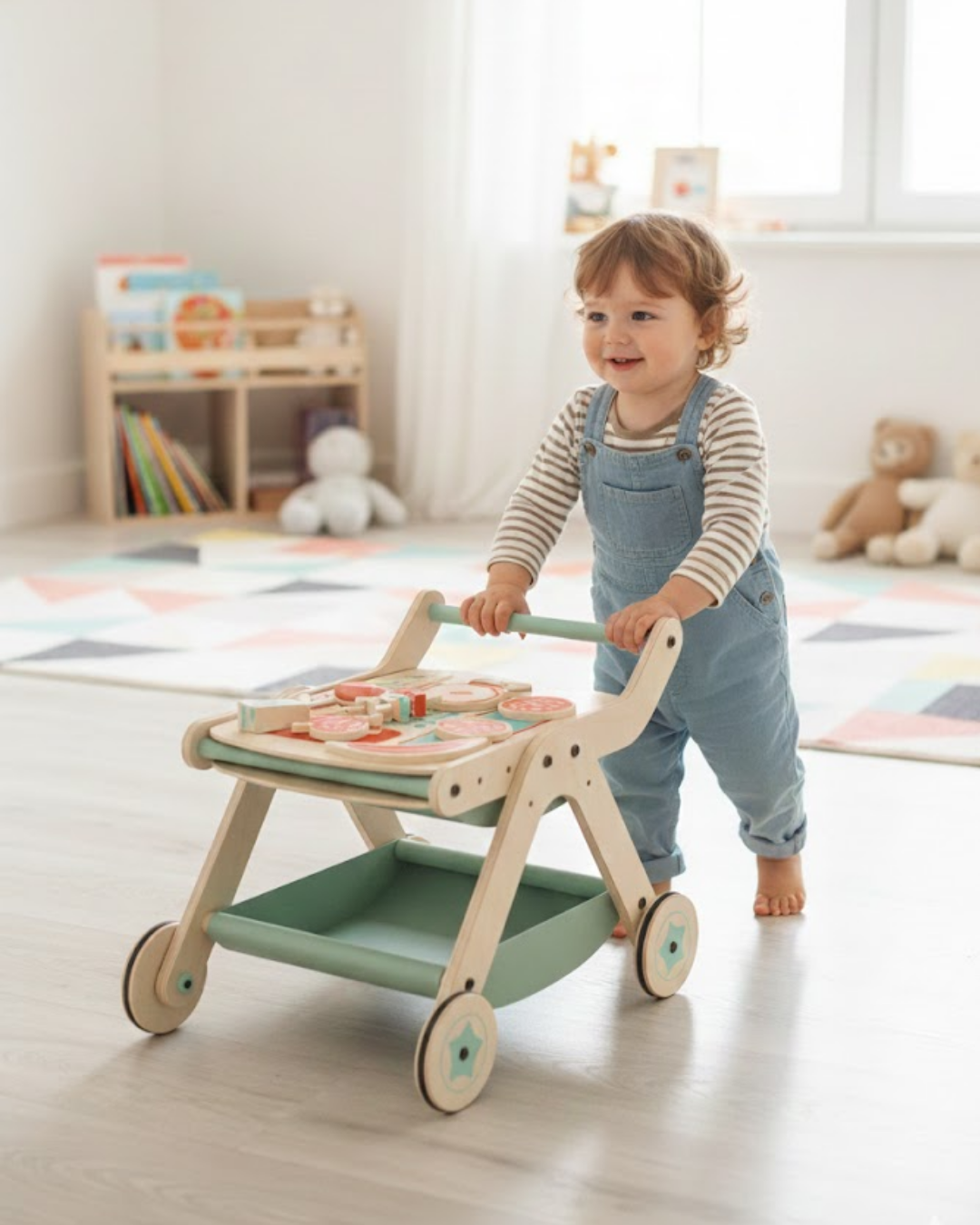 Mamatoyz Trio Yürüteç Aktivite Masası Ahşap Mangal Versiyonu