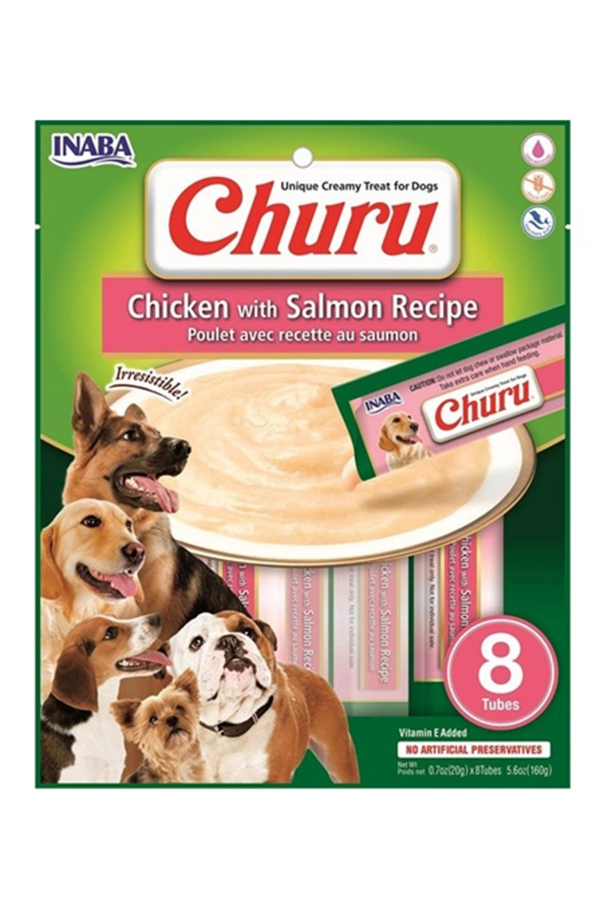Inaba Ciao Churu Somonlu ve Tavuklu Tamamlayacı Köpek Ödül Maması 8 x 20 Gr