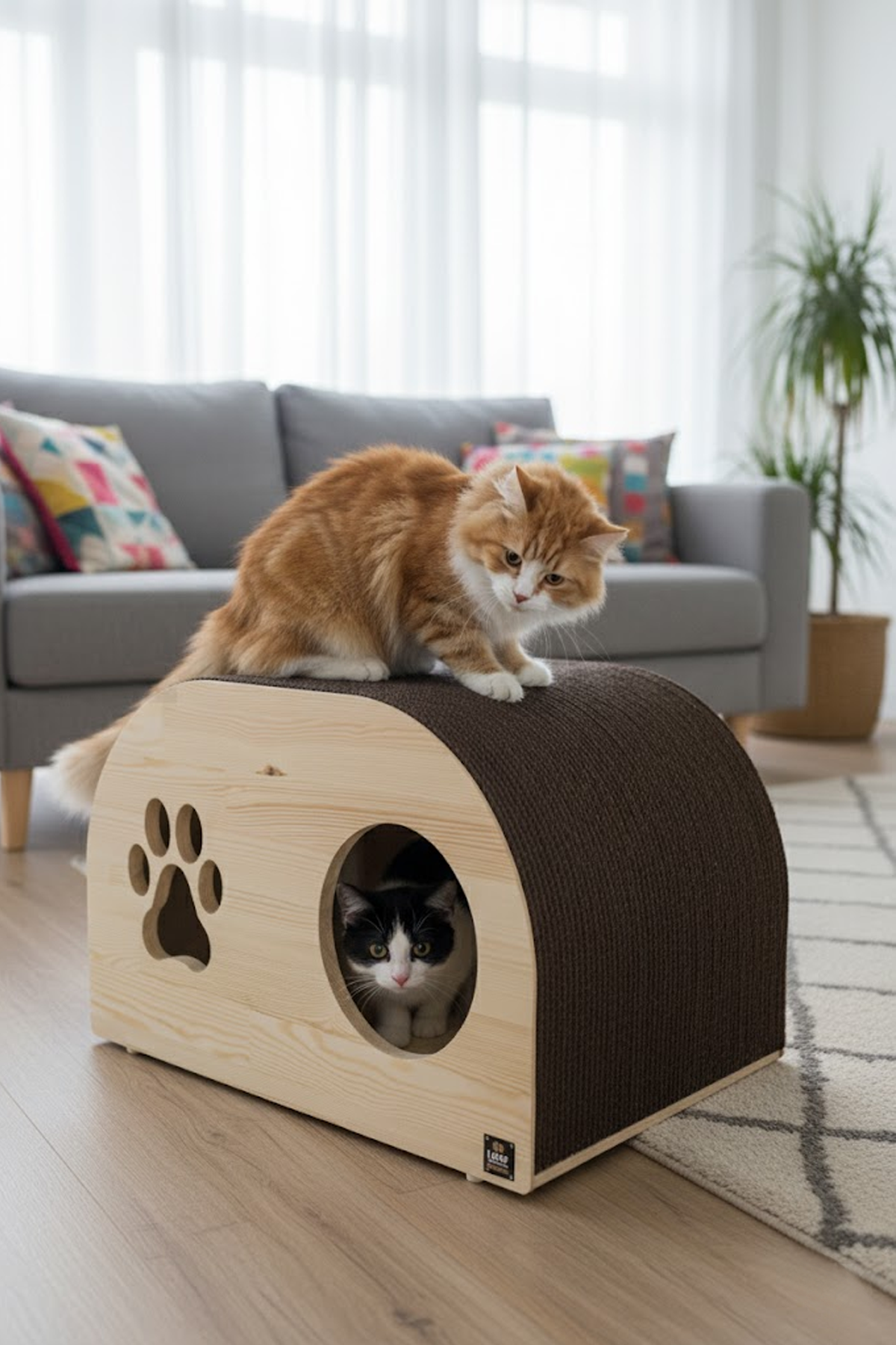 Lotus Pet Design Torino Tırmalamalı Kedi Evi