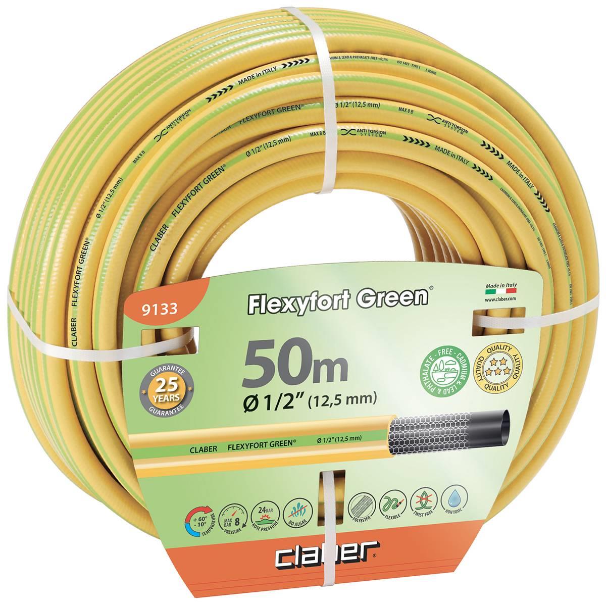 Claber 9133 Hortum Flexyfort Green 50m çap ½