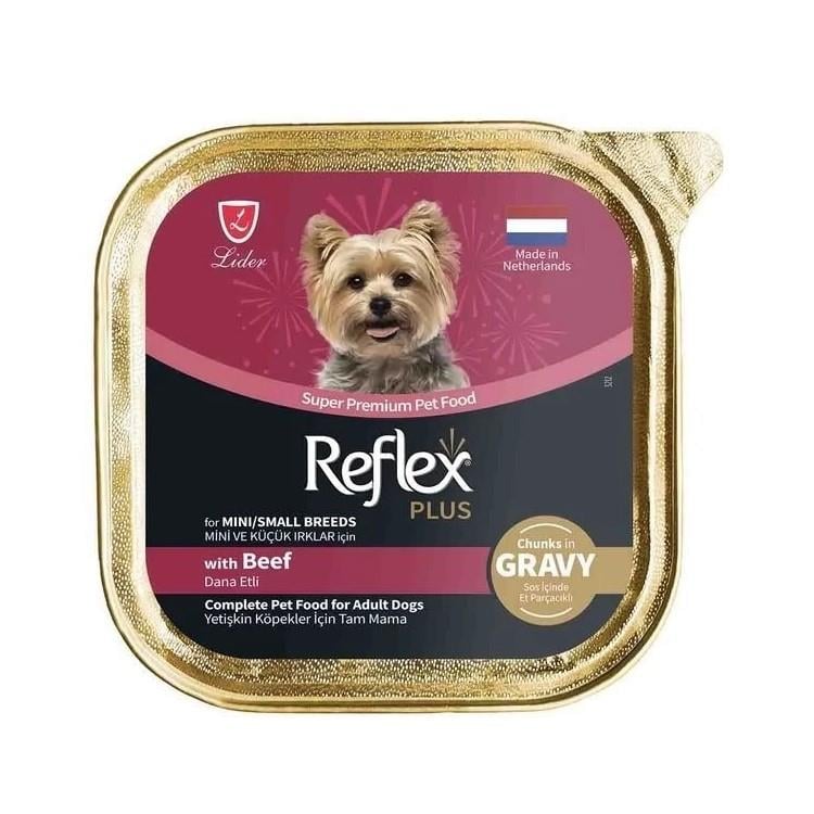 Reflex Plus Jöle İçinde Et Parçacıklı Dana Etli Küçük Irklar İçin Yetişkin Köpek Maması 85 G