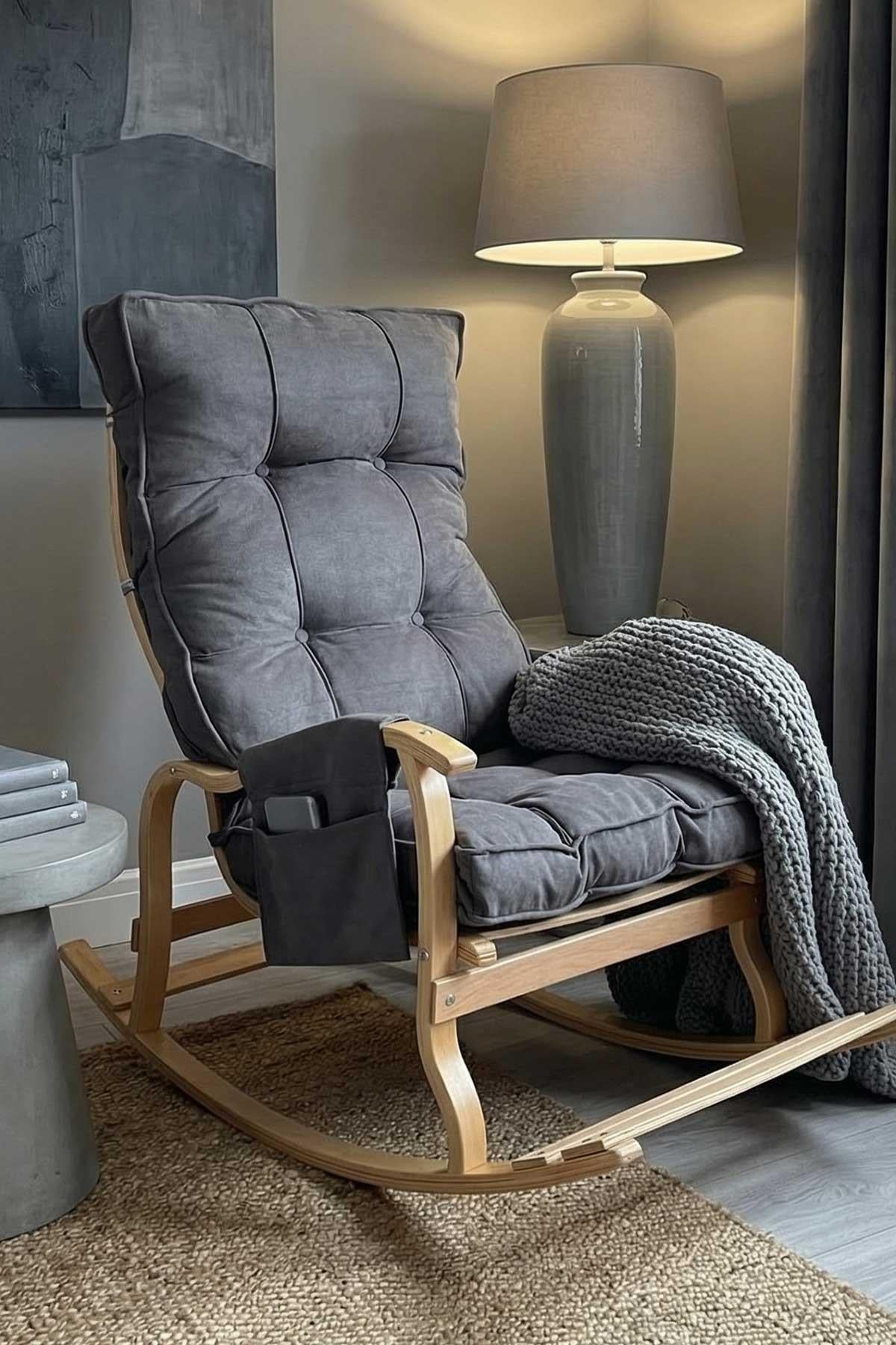 Reyo Santorini Kapitoneli Tv Koltuğu Baba Koltuğu Sallanan Sandalye Emzirme Koltuğu Dinlenme Koltuğu Füme