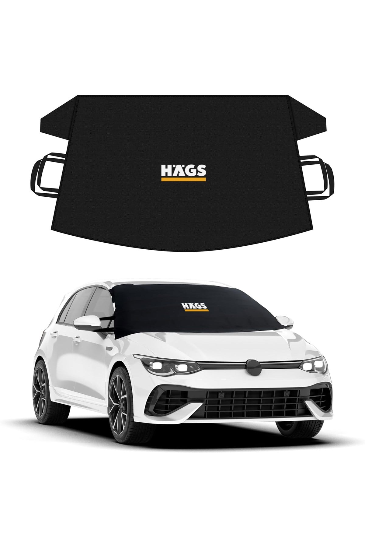 Haegs Buz ve Kar Önleyici Araç Ön Cam Örtüsü Brandası | Ağır Hizmet Tipi 600D Oxford Kumaş | Arabalar, SUV`lar, Kamyonetler İçin Oto Ön Cam Koruyucu Güneşlik | Don Örtüsü (162x106cm) S - Siyah