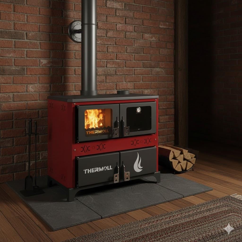 Thermall T-25 Fulya Yatay Şömine Fırınlı Kat Kalorifer Kazanı