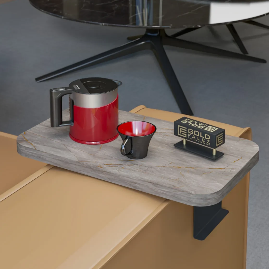 Gold Falez Dekoratif Yan Sehpa Dikdörtgen Gordion