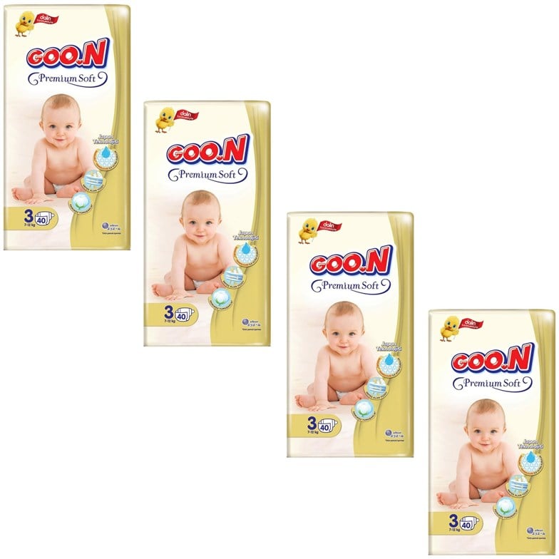 Goon Premium Soft Bebek Bezi No:3 7-12 KG 40lı (X4 Adet
