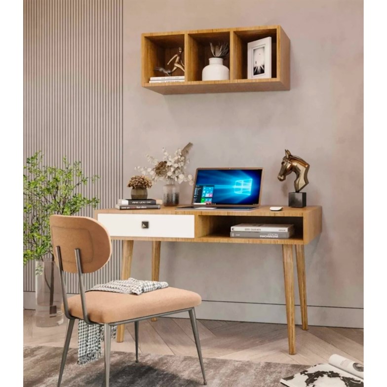Merlin Mobilya Major Bambu 2 Parçalı Çalışma Masası MAJOR123