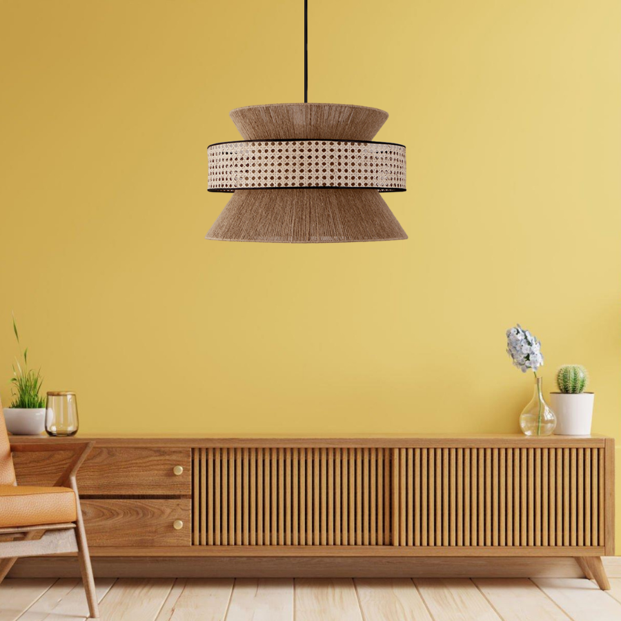 Mylamp Gelincik Jüt& Doğal Hazeran Hasır Avize 50x33 cm