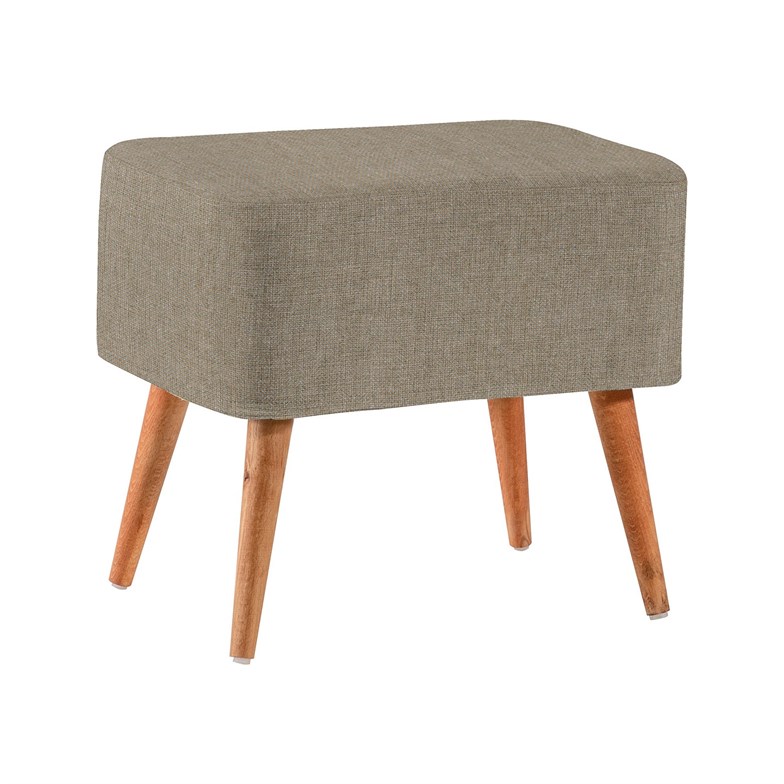 Puqqa Albina P5-040 Ahşap Ayaklı Fermuarlı Yıkanabilir Kumaş Puf