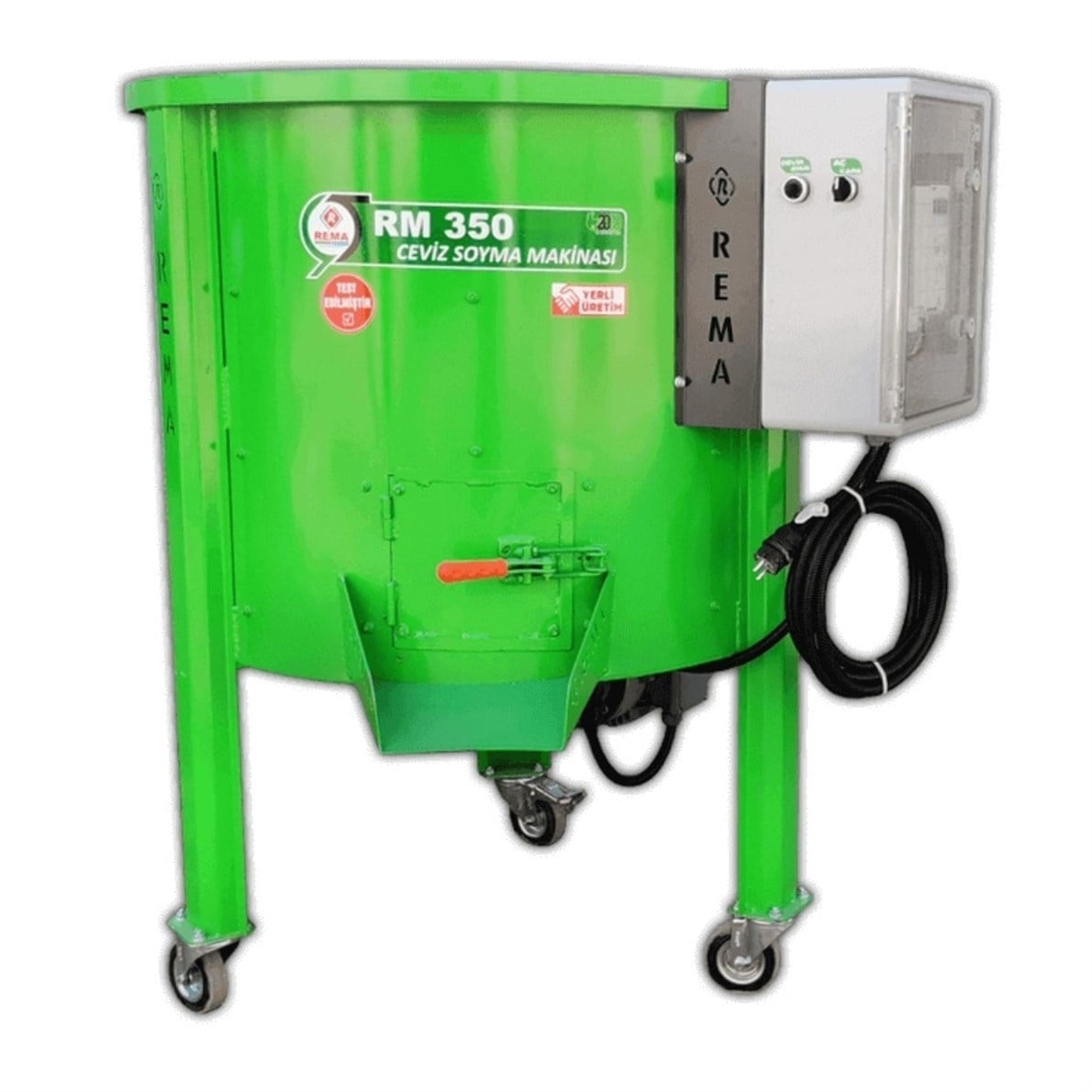 REMA RM350 Devir Ayarlı Ceviz Soyma Makinası 150KG/350Lt  380V