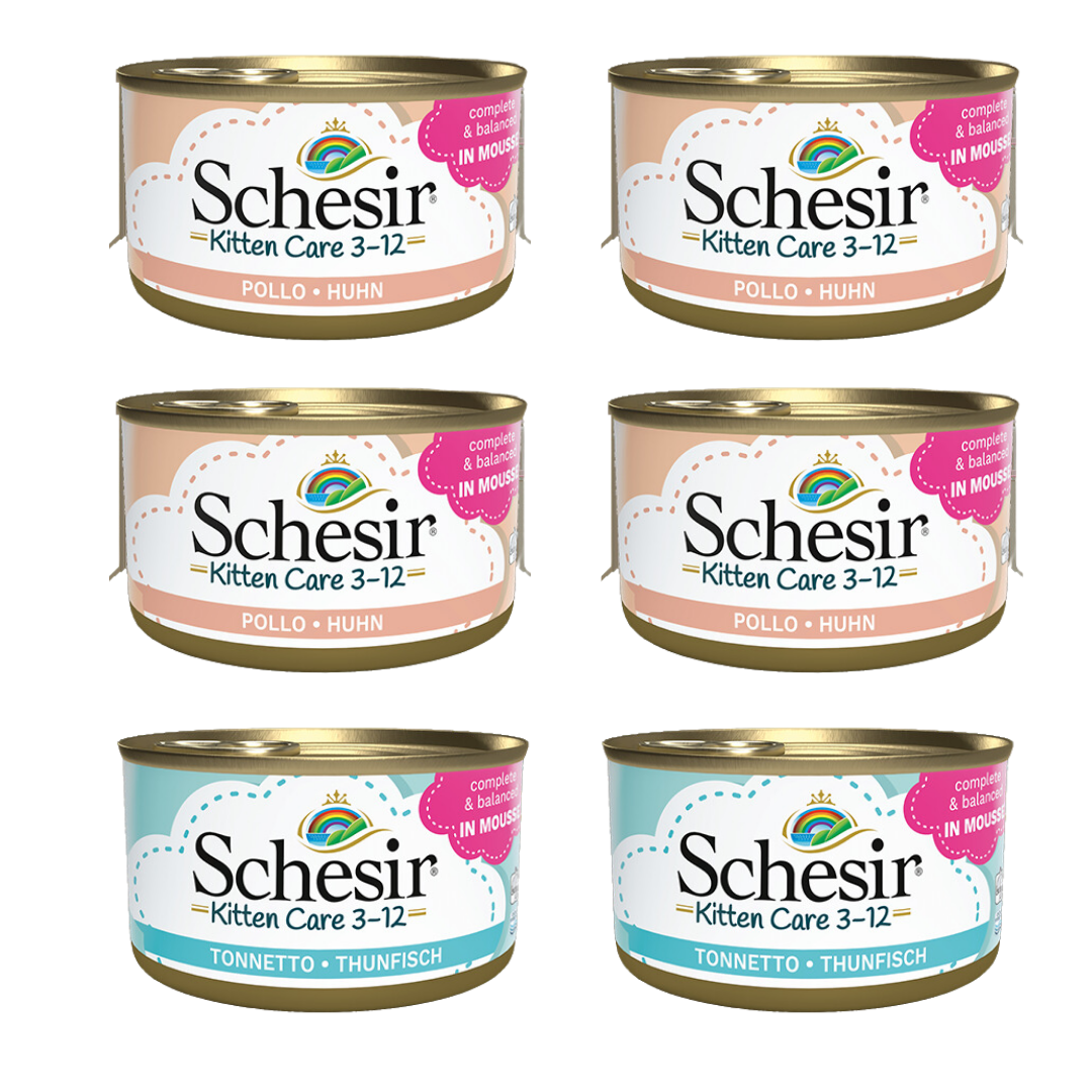 Schesir Kitten Serisi Tavuklu Ton Balıklı Aloeveralı Yaş Mama
