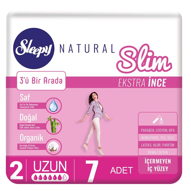Sleepy Natural Slim Ekstra İnce Uzun 7'li Ped-1 Koli (24 Paket)