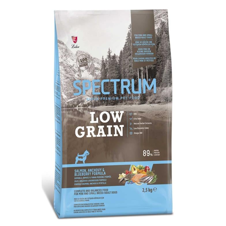 Spectrum Düşük Tahıllı Somonlu, Hamsili, Yaban Mersinli Küçük Irk Yetişkin Köpek Maması 2.5kg