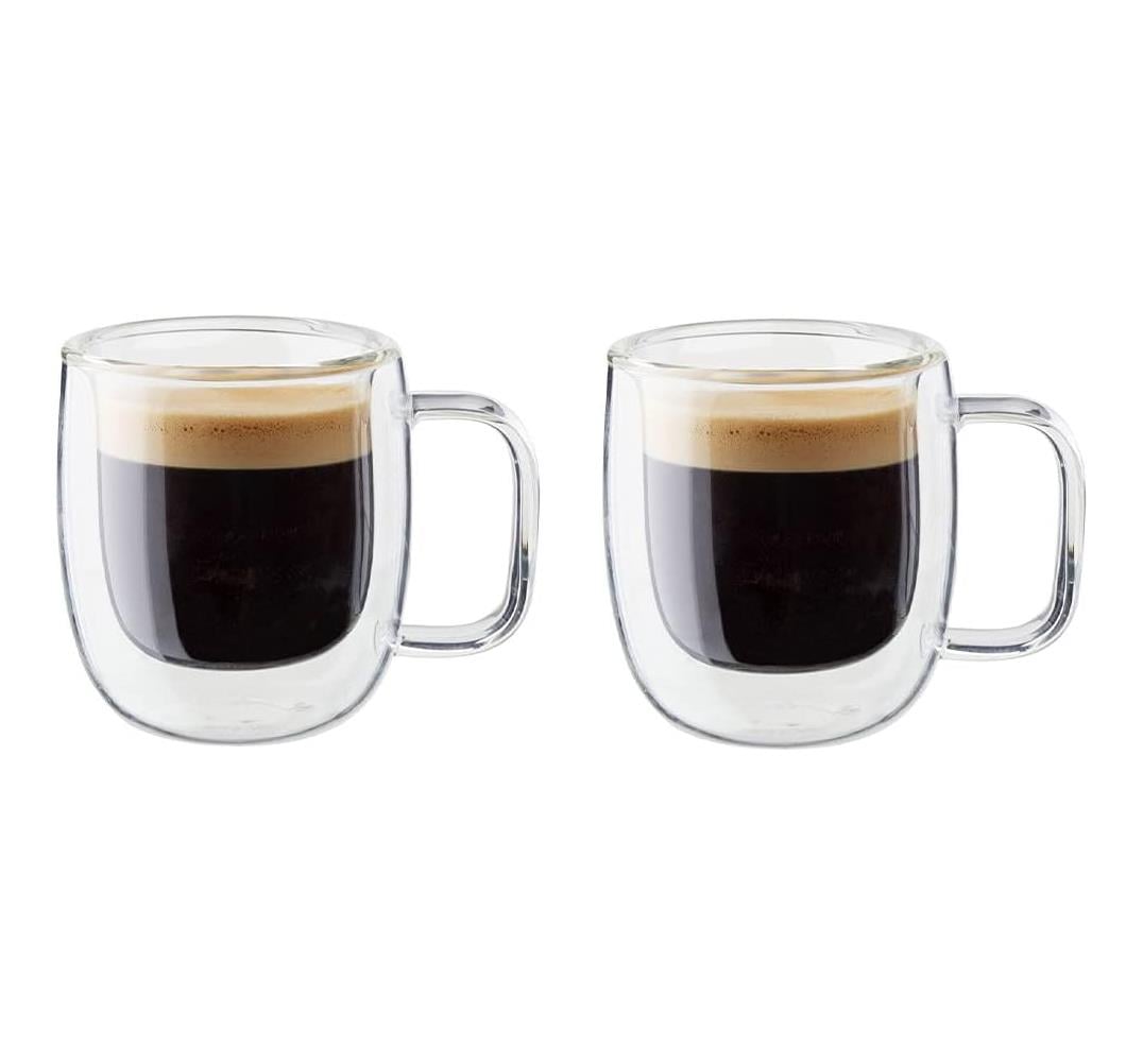 Zwilling Sorrento Çift Camlı Kulplu 2'li Espresso Bardak Seti 80 ml Cam