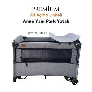 Reyo Premium Anne Yanı Park Yatak 70x110 cm Gri - Ereyon