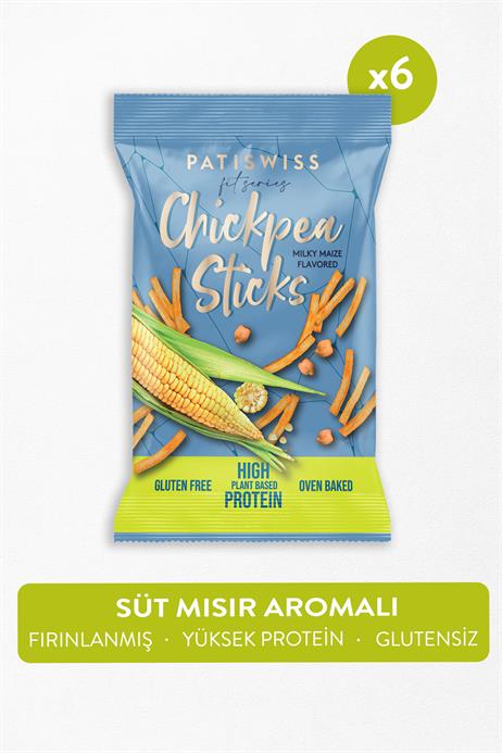 Süt Mısır Aromalı Çubuk Nohut Cipsi 50g x 6 Adet